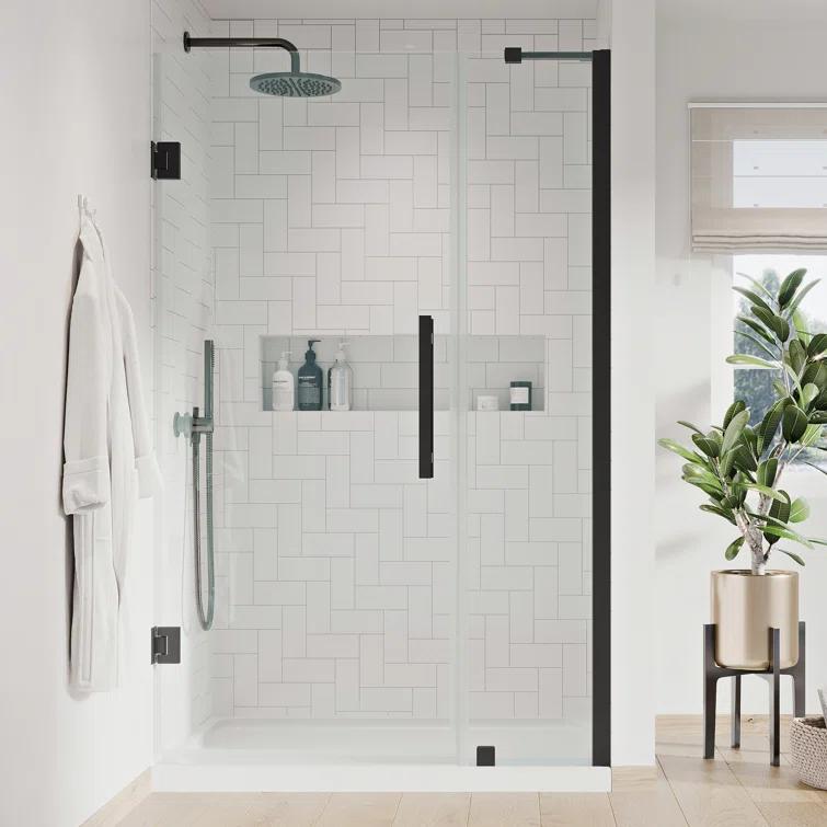 Endless Tampa-Pro 37" W x 72" H Alcove Frameless Shower Kit, Door, Panel, Base