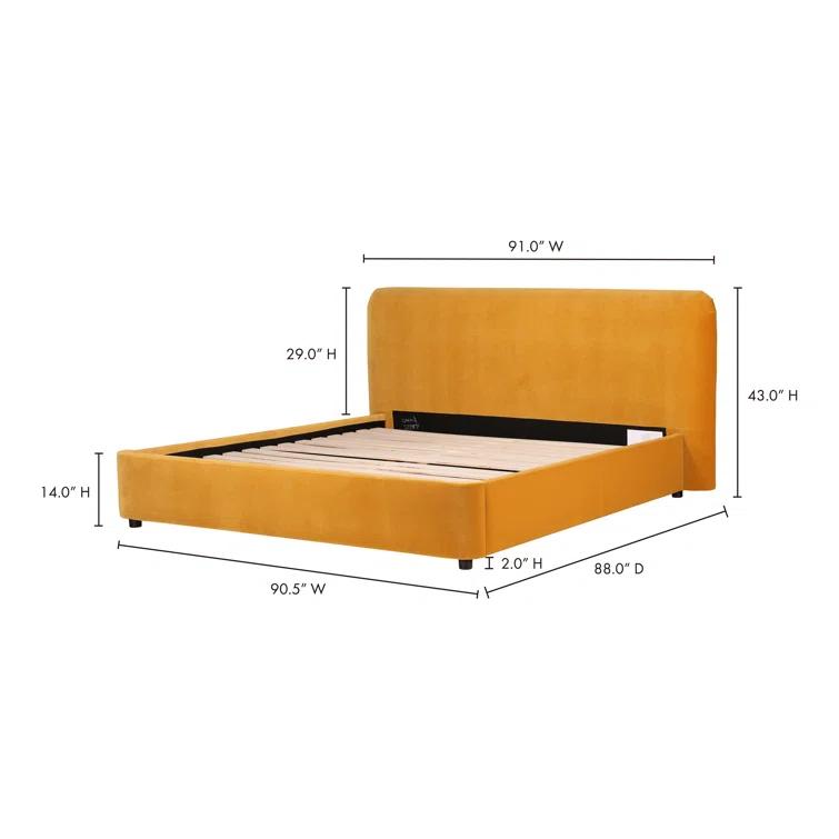 Zien Bed - Blue Velvet / King