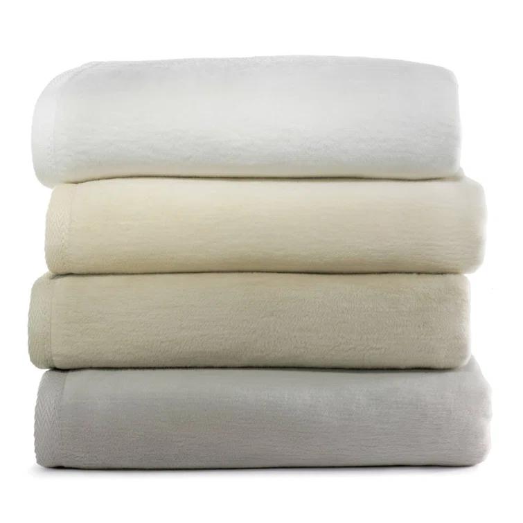 Linen Twin/Twin XL Cotton Blanket with Textured Binding