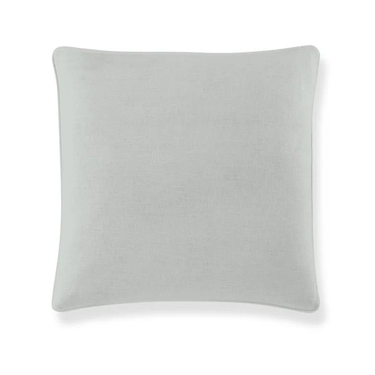 Mist Linen Square Throw Pillow with Down Blend Insert