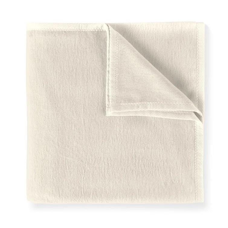 Linen Twin/Twin XL Cotton Blanket with Textured Binding