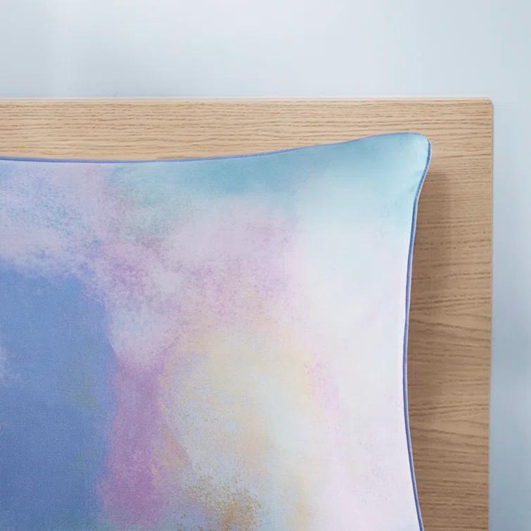 Intelligent Design Cassiopeia Watercolor Tie Dye Printed Duvet Cover Set with Throw Pillow