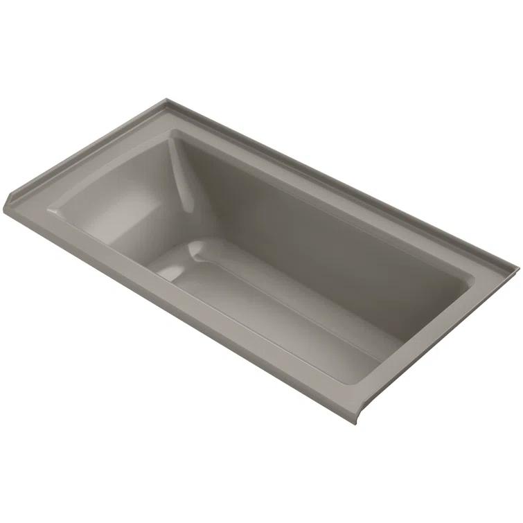 Archer 60" x 30" Alcove Soaking Bathtub with integral flange