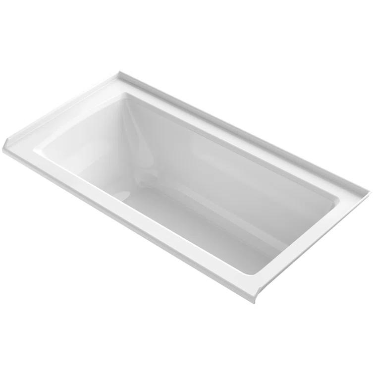 Archer 60" x 30" Alcove Soaking Bathtub with integral flange