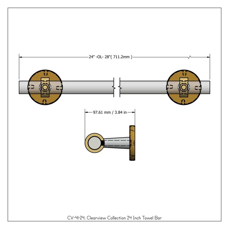 1 Wall Towel Bar