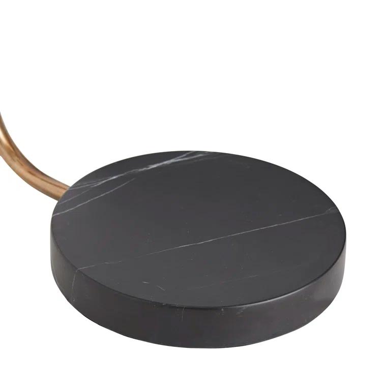 Aaron Adjustable Black and Brass Arched Floor Lamp