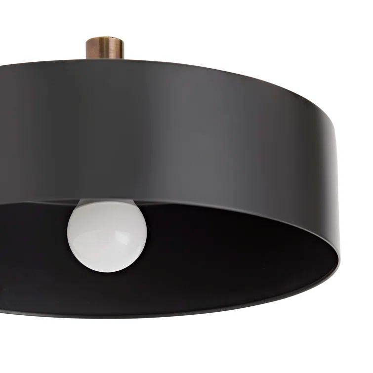 Aaron Adjustable Black and Brass Arched Floor Lamp