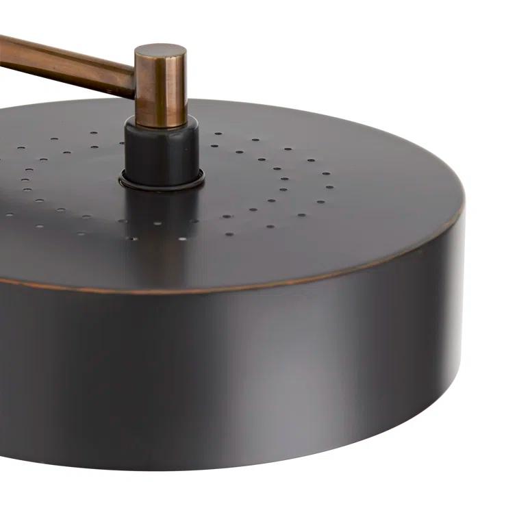 Aaron Adjustable Black and Brass Arched Floor Lamp