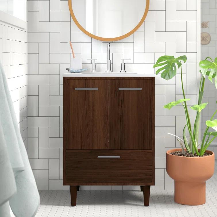 Baldwin 24'' Single Bathroom Vanity with Engineered Marble Top
