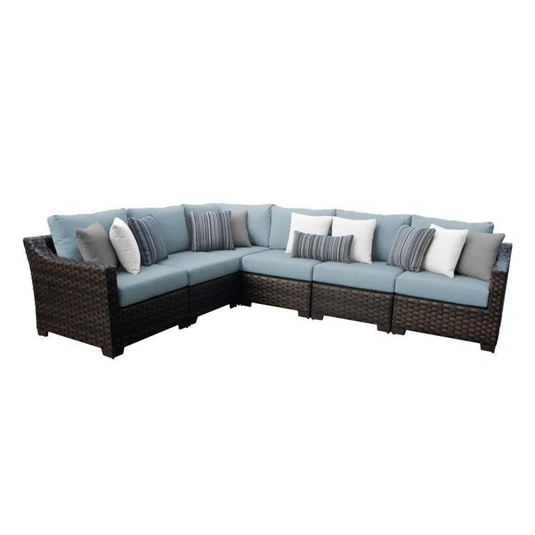 126'' Polyethylene (PE) Wicker Outdoor Patio Sectional