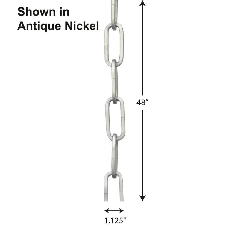 48-inch Brushed Nickel Square Profile Accessory Chain
