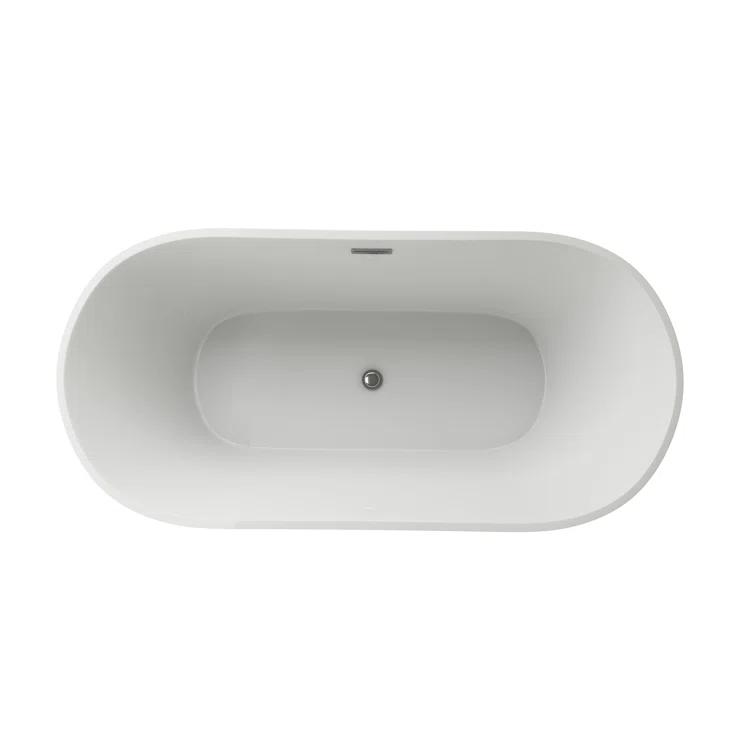 Contemporary-Modern 67'' x 32'' Freestanding Soaking Acrylic Bathtub