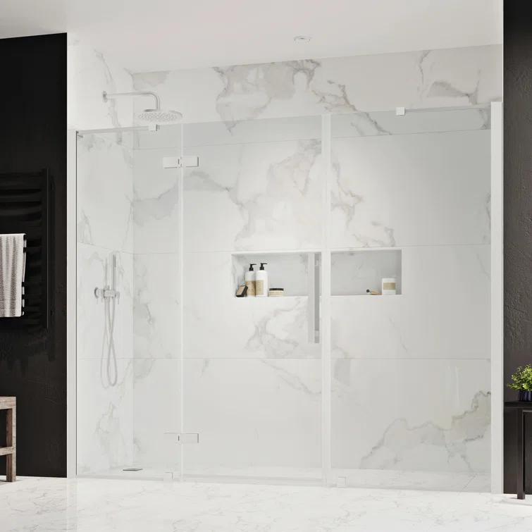 Endless Tampa 87" W x 72" H Alcove Frameless Shower Kit, Door, 2 Panel