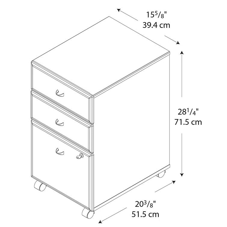 Series A 16'' Wide 3 -Drawer Mobile File Cabinet