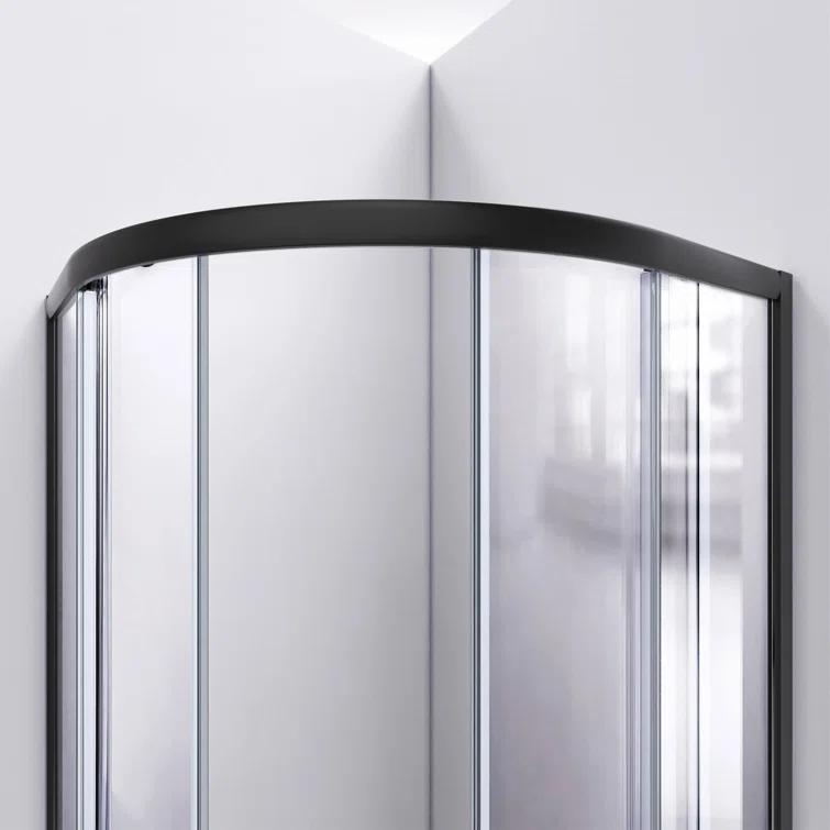 Prime 38" W x 38" D x 74.75" H Semi-Frameless Round Shower Enclosure with Base Included