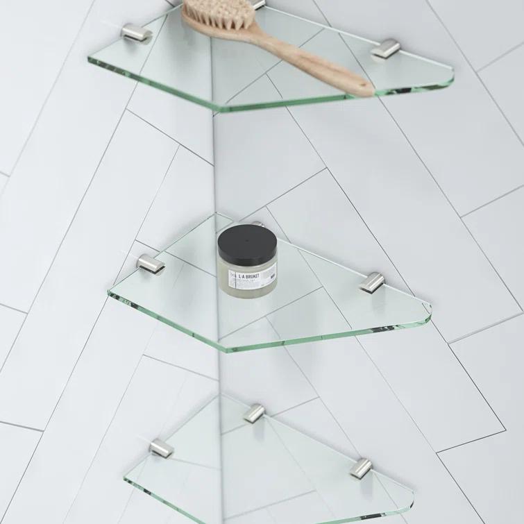 Endless Pasadena 36" W x 72" H Corner Frameless Shower Kit, Door, Panel, Shelves