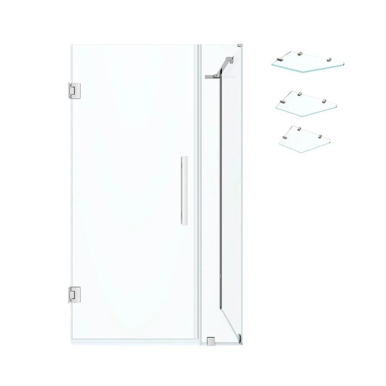 Ove Decors Endless Tampa-Pro 29" W x 72" H Corner Frameless Shower Kit, Door, Panel, Shelves TP0111101