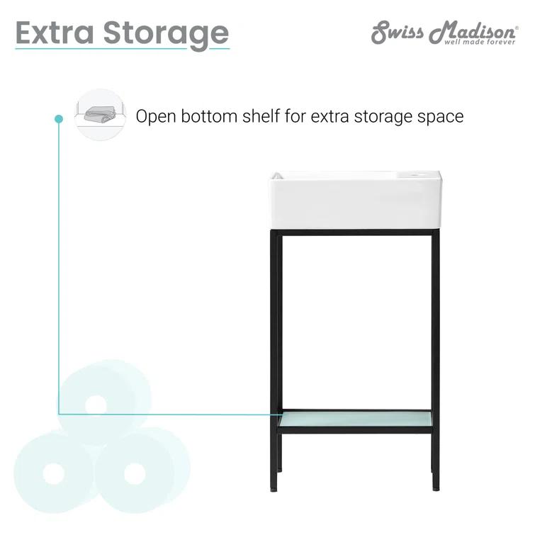 Pierre 19.5 Single, Freestanding, Open Shelf, Frame Bathroom Vanity