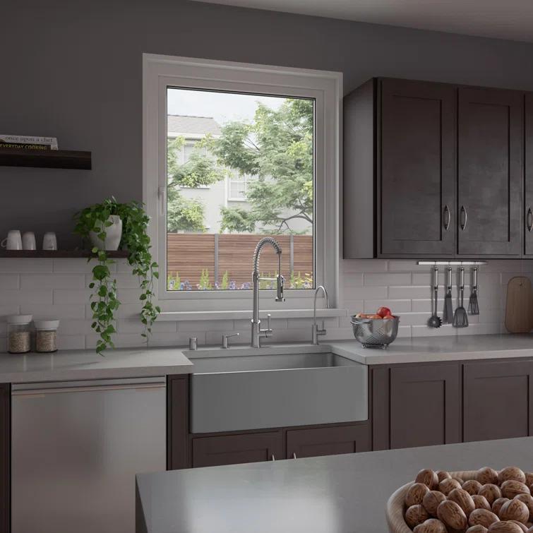 33'' L Farmhouse / Apron Single Bowl Fireclay Kitchen Sink