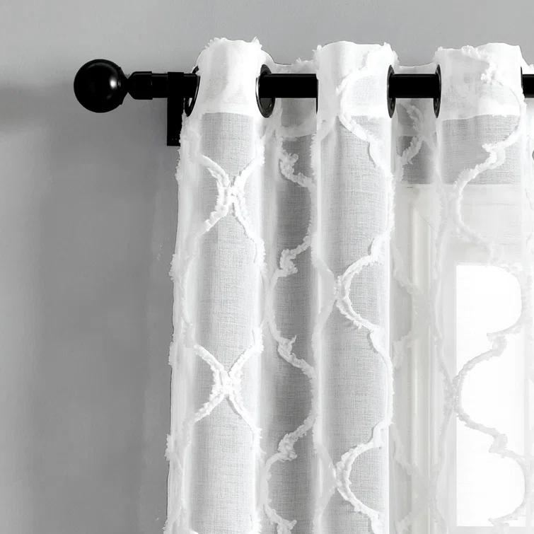 Lush Decor Avon Trellis Sheer Trellis Sheer Curtain Panels (Set of 2)