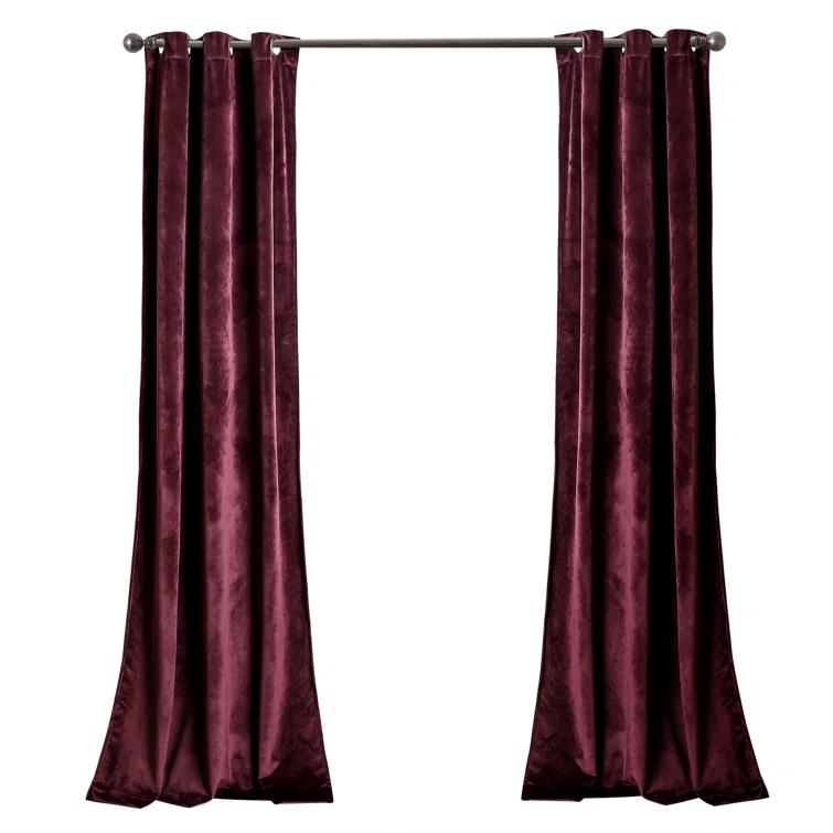 Lush Decor Prima Velvet Solid Velvet Solid Room Darkening Thermal Curtain Panels (Set of 2)