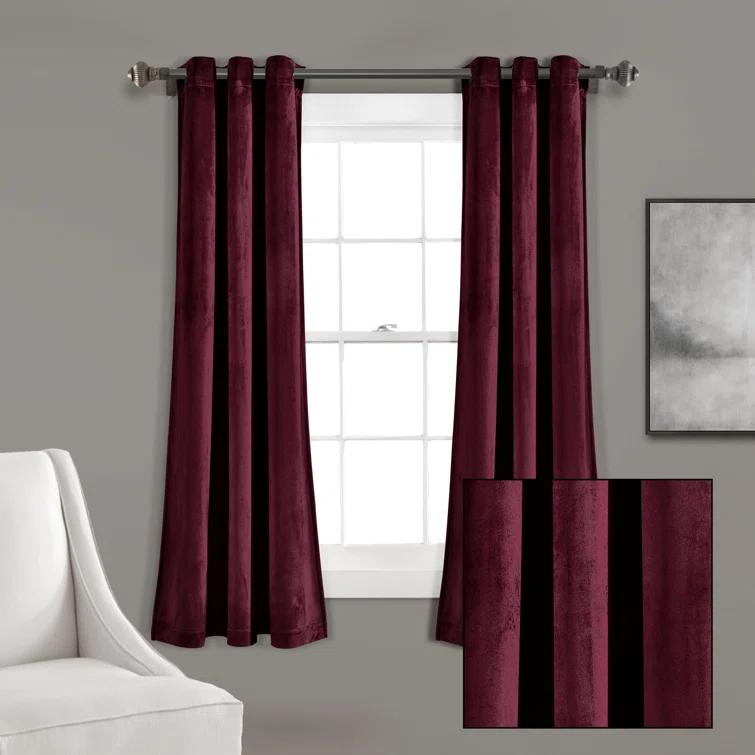 Lush Decor Prima Velvet Solid Velvet Solid Room Darkening Thermal Curtain Panels (Set of 2)
