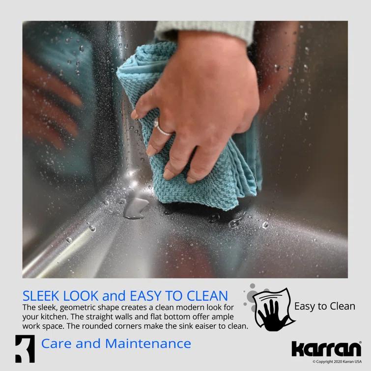Karran U-1414 Karran 18-Gauge Stainless Steel 14-1/2'' X 14-1/2'' Undermount Bar Sink