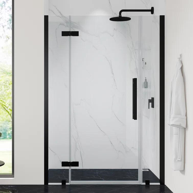 Ove Decors Endless Tampa 46" W x 72" H Alcove Frameless Shower Kit, Door, 2 Panel, Shelves TA1320401