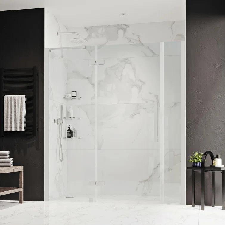 Ove Decors Endless Tampa 62" W x 72" H Alcove Frameless Shower Kit, Door, 2 Panel, Shelves TA2330201