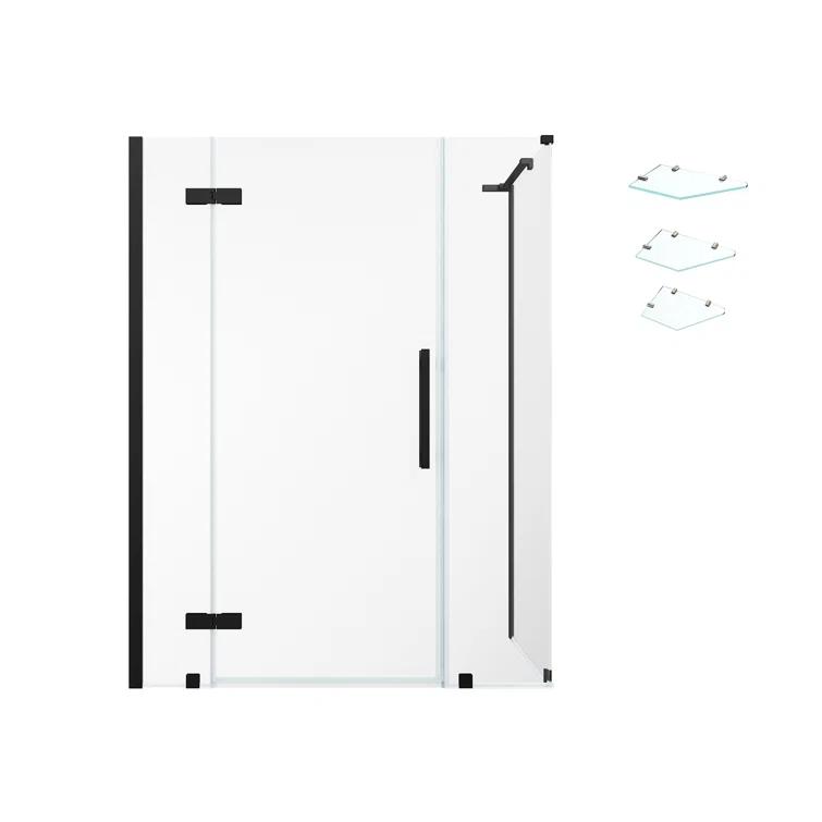 Ove Decors Endless Tampa 56" W x 72" H Corner Frameless Shower Kit, Door, 2 Panel, Shelves TA1451401