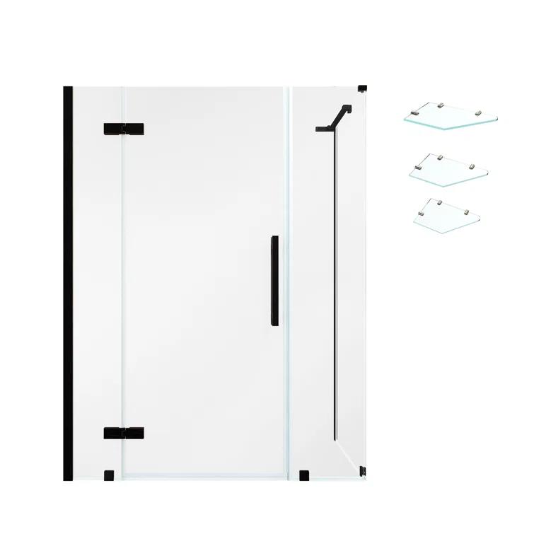 Ove Decors Endless Tampa 56" W x 72" H Corner Frameless Shower Kit, Door, 2 Panel, Shelves TA1451301