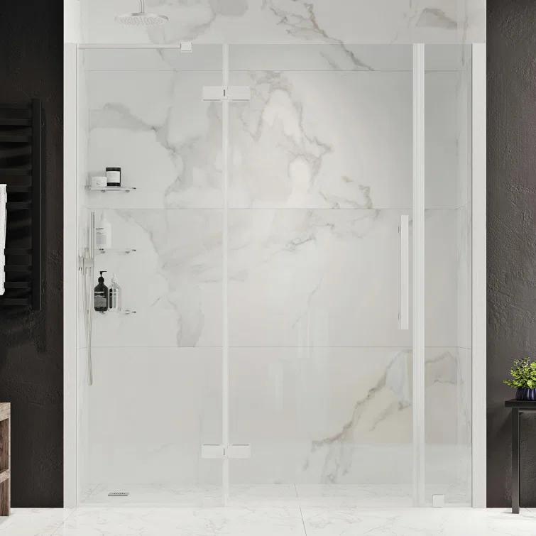 Ove Decors Endless Tampa 62" W x 72" H Alcove Frameless Shower Kit, Door, 2 Panel, Shelves TA2330201