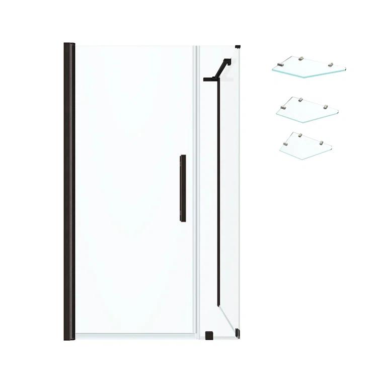 Ove Decors Endless Pasadena 38" W x 72" H Corner Frameless Shower Kit, Door, Panel, Shelves PA0532301