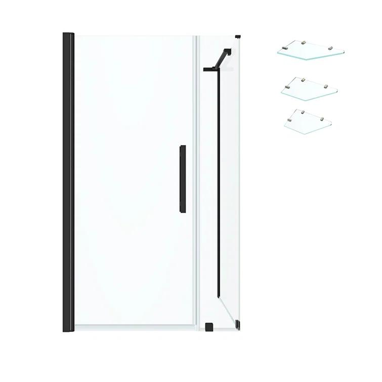 Endless Pasadena 36" W x 72" H Corner Frameless Shower Kit, Door, Panel, Shelves