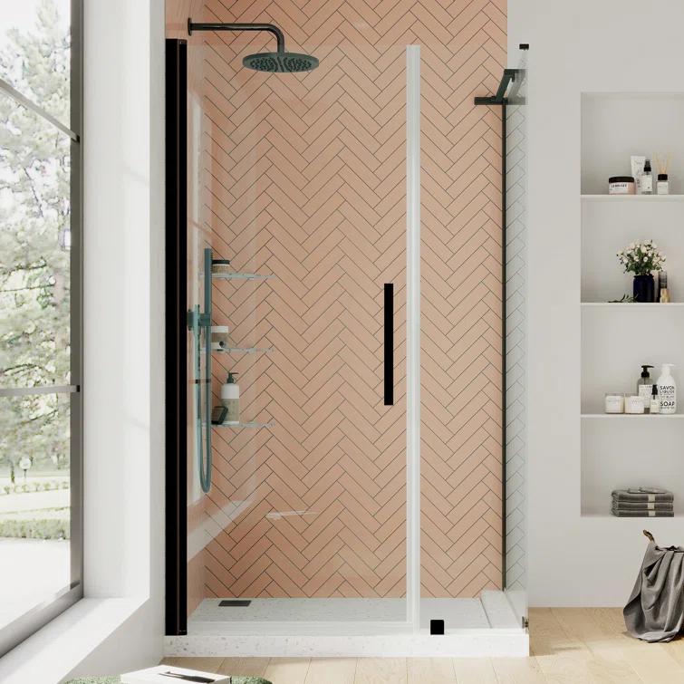 Endless Pasadena 40" W x 72" H Corner Frameless Shower Kit, Door, Panel, Shelves
