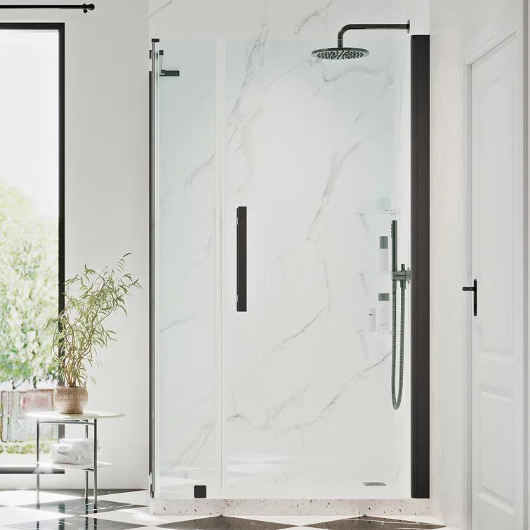 Endless Pasadena 36" W x 72" H Corner Frameless Shower Kit, Door, Panel, Shelves
