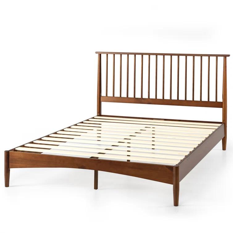 Rashay Mid-Century Modern Solid Wood Spindle Platform Bed