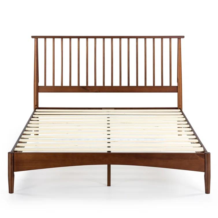 Rashay Mid-Century Modern Solid Wood Spindle Platform Bed