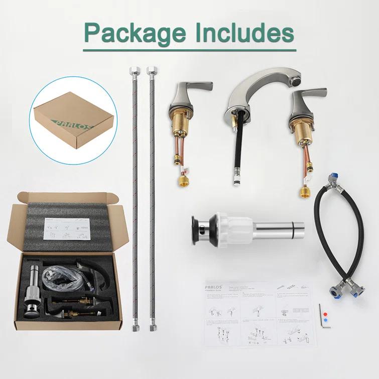 Widespread 2-handle Bathroom Faucet with Drain Assembly