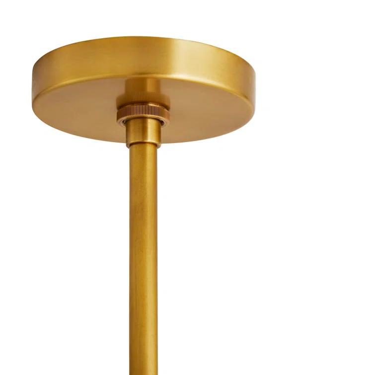 Eloise 27" Antique Brass Drum Pendant with White Shade