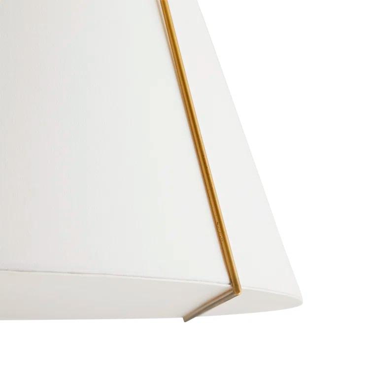 Eloise 27" Antique Brass Drum Pendant with White Shade