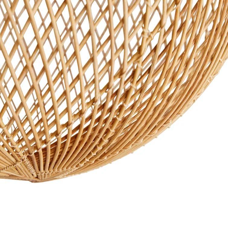 Indiana Antique Brass and Rattan Globe Pendant Light