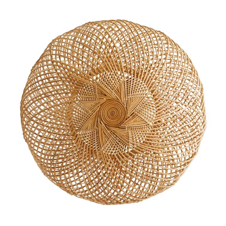 Indiana Antique Brass and Rattan Globe Pendant Light
