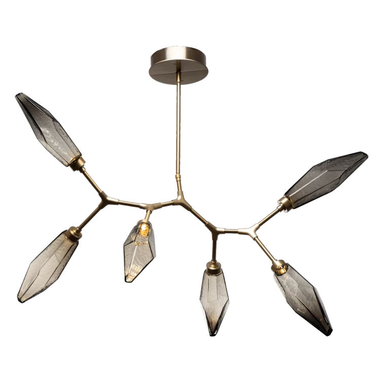 Rock Crystal Dimmable LED Sputnik Modern Linear Chandelier