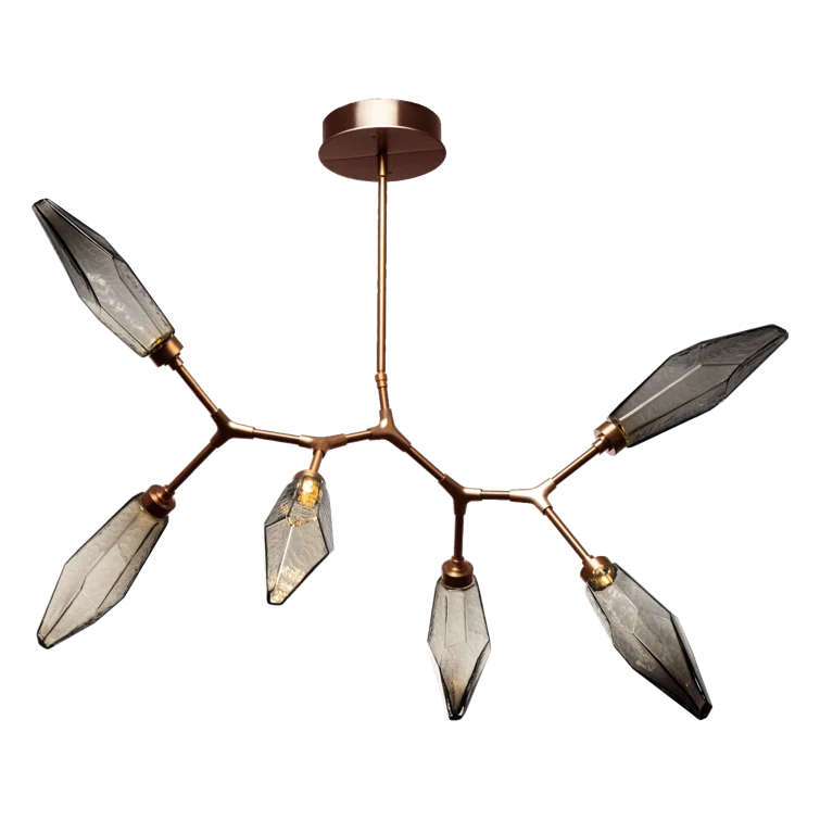 Rock Crystal Dimmable LED Sputnik Modern Linear Chandelier
