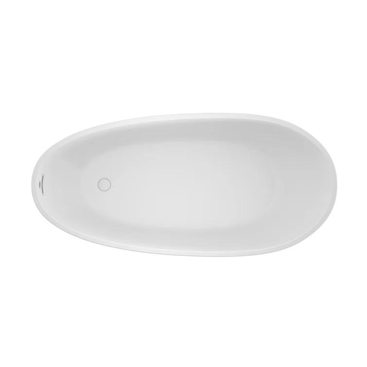 Stretto 59" x 30" Freestanding Soaking Acrylic Bathtub