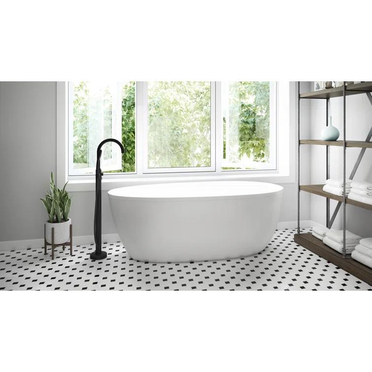 Stretto 59" x 30" Freestanding Soaking Acrylic Bathtub