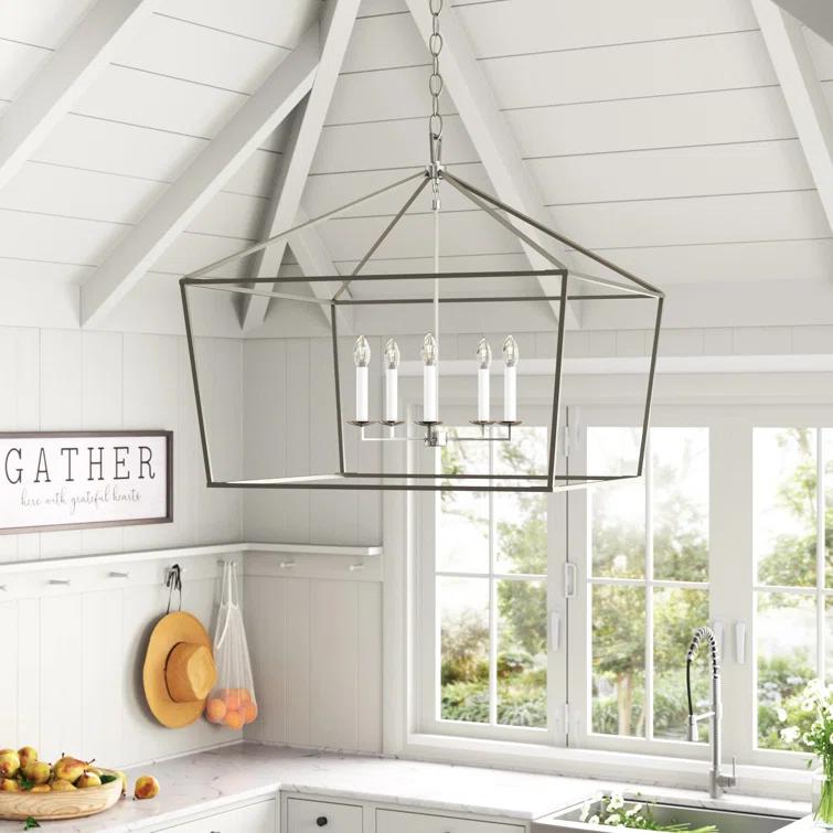 Gala Wide Pendant Light - Brushed Nickel / 28"W