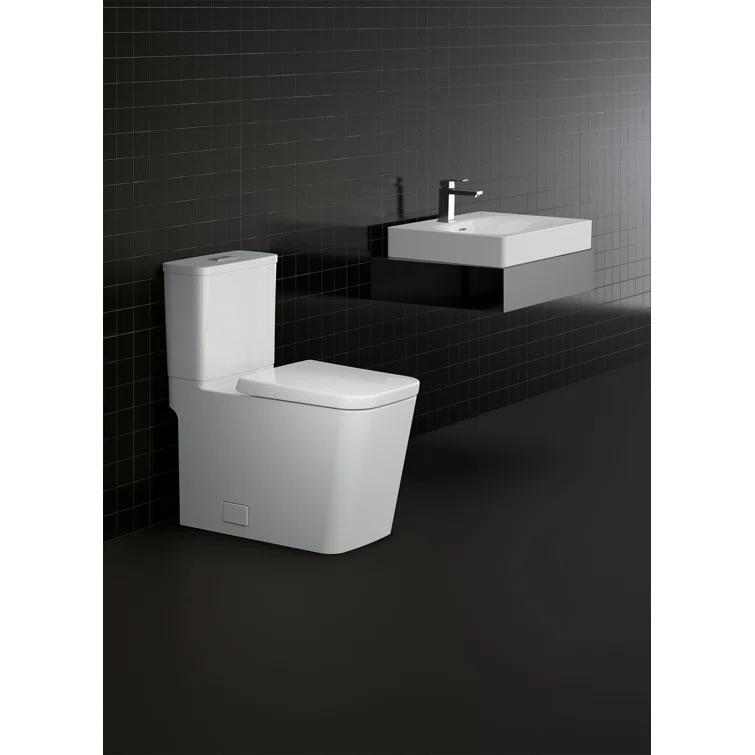 Eurocube® Alpine White Rectangular Wall Mount Bathroom Sink with Overflow
