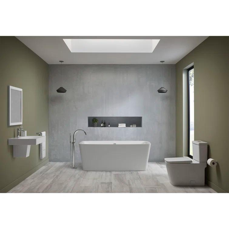GROHE 39655000 Eurocube® Alpine White Rectangular Wall Mount Bathroom Sink with Overflow